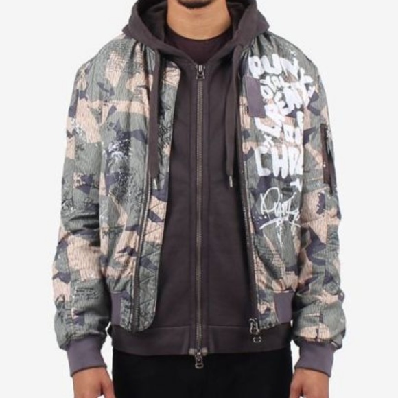 Punk Royal AOP Camo Print Twill Bomber Jacket - Picture 1 of 3